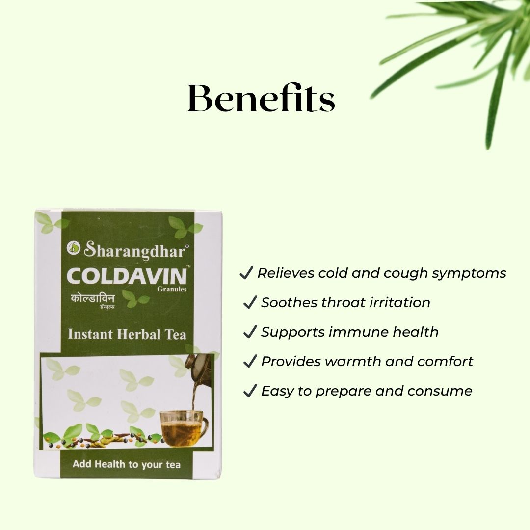 Coldavin   - Ayurvedic Instant Tea For Fighting Cough, Cold & Fever.