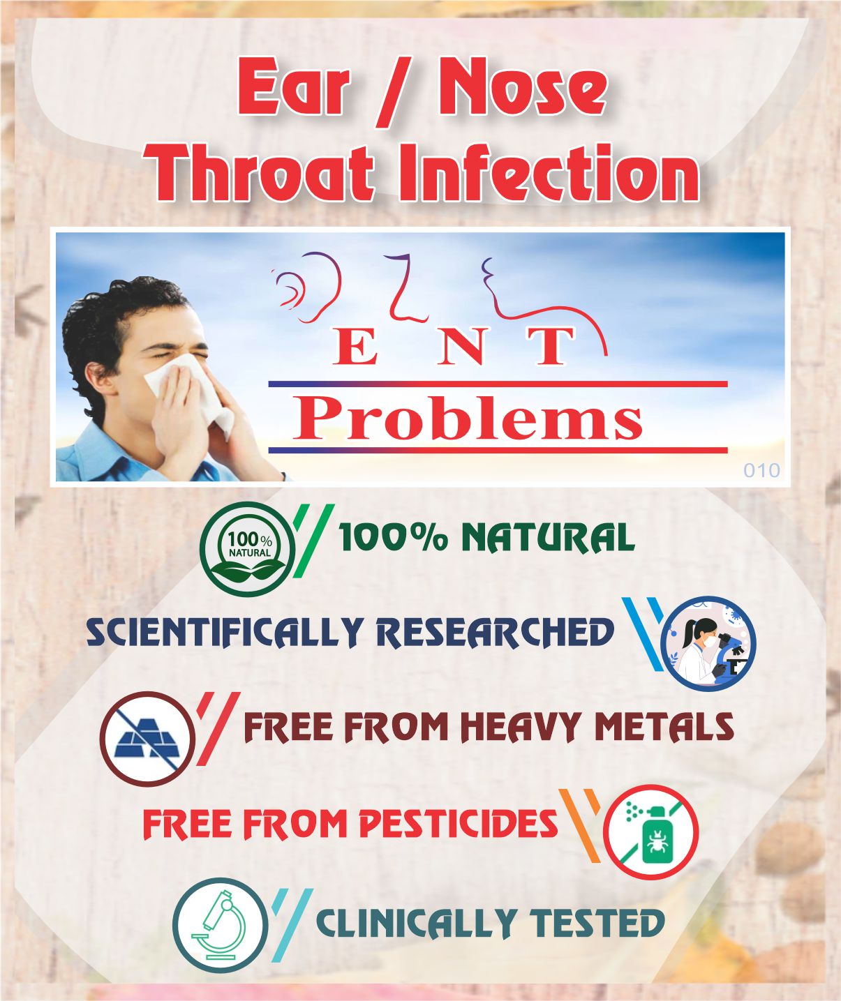 Ear, Nose & Throat infection Root Cause Treatment Pack - Sharangdhar