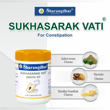 SUKHASARAK VATI  SHARANGDHAR AYURVEDA- Ayurvedic Solution for constipation - Sharangdhar
