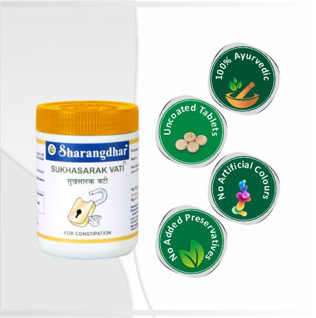 SUKHASARAK VATI  SHARANGDHAR AYURVEDA- Ayurvedic Solution for constipation - Sharangdhar