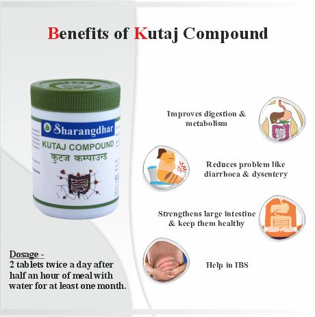 KUTAJ COMPOUND SHARANGDHAR AYURVEDA- Ayurvedic Solution for For Diarrhoea/Dysentery - Sharangdhar